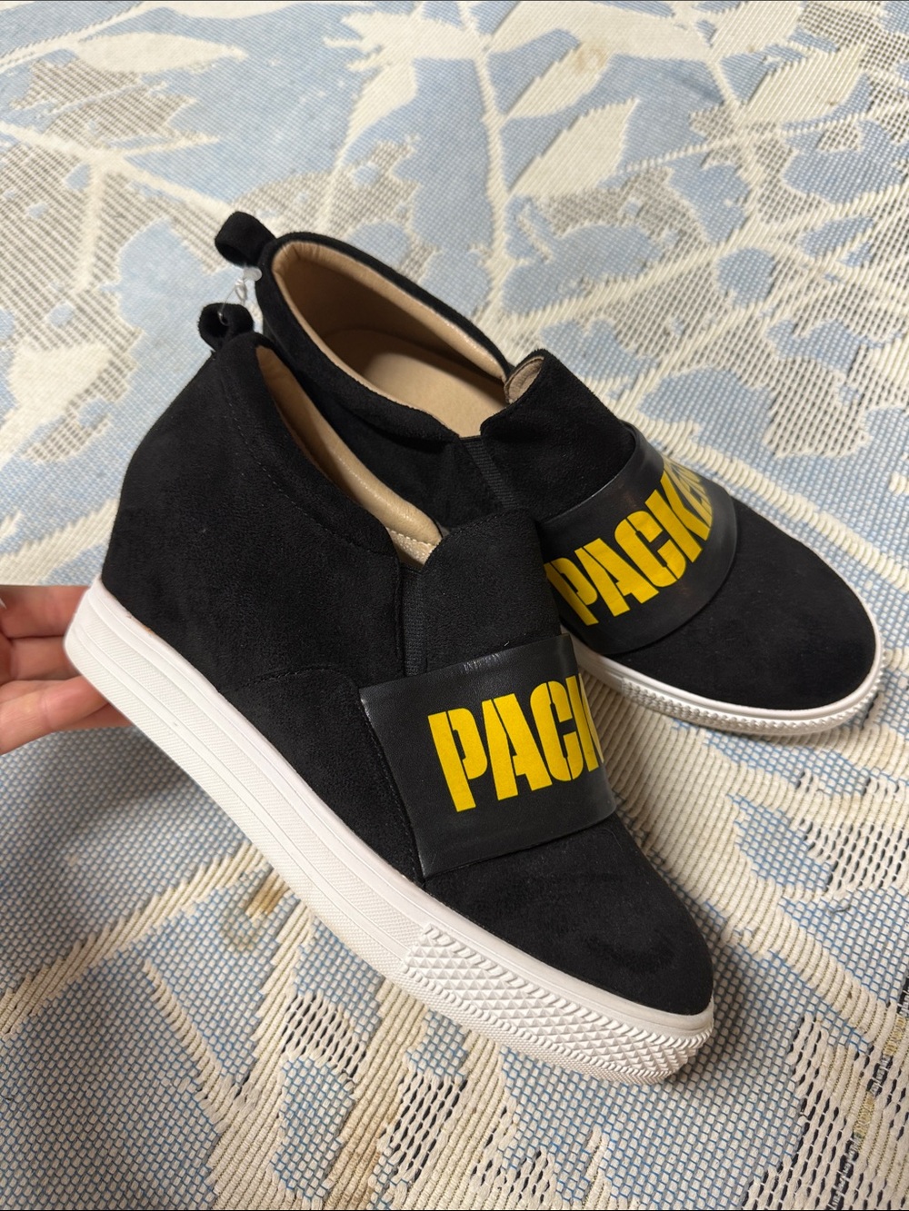 NFL Green Bay Packers Wedge Slip-On Sneakers Size 8